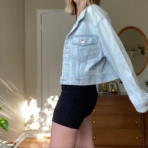 Vintage GUESS Cropped Denim Jacket - M
